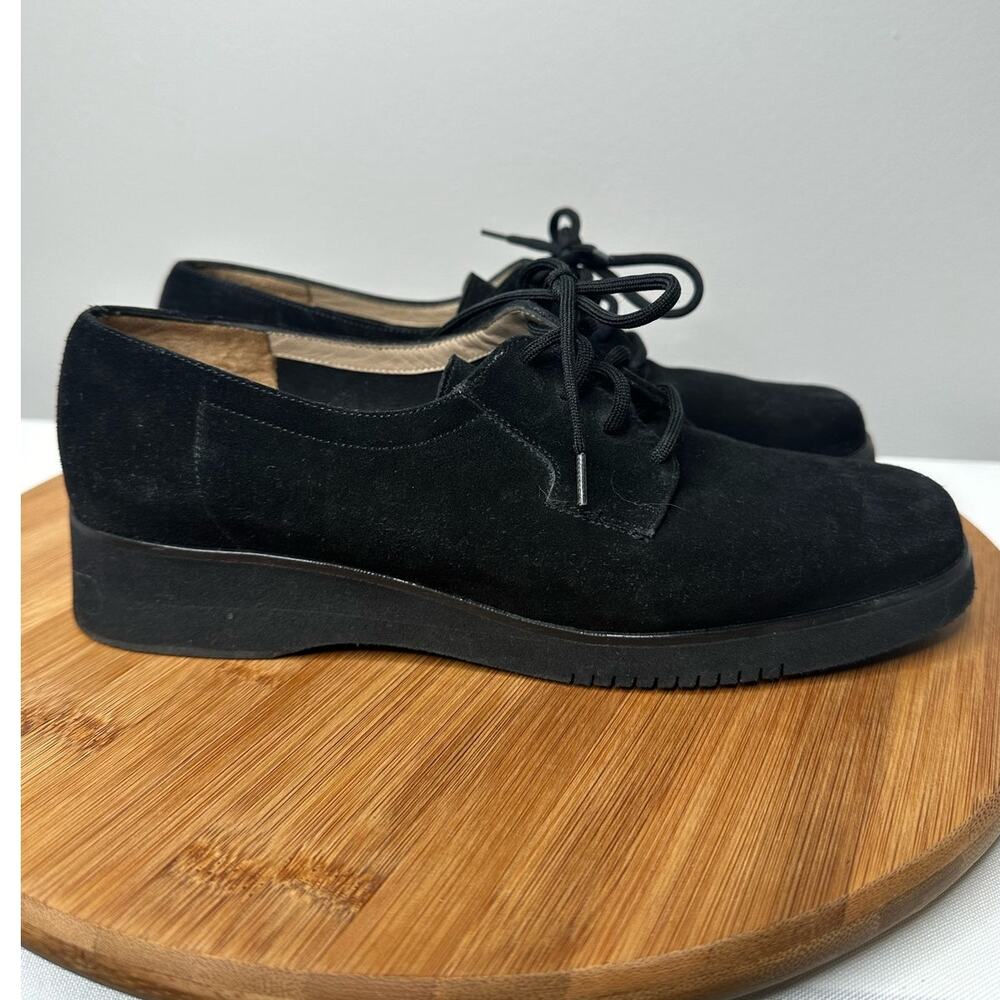 Women's Salvatore Ferragamo Boutique Black Suede Lace Up Oxford Size 6